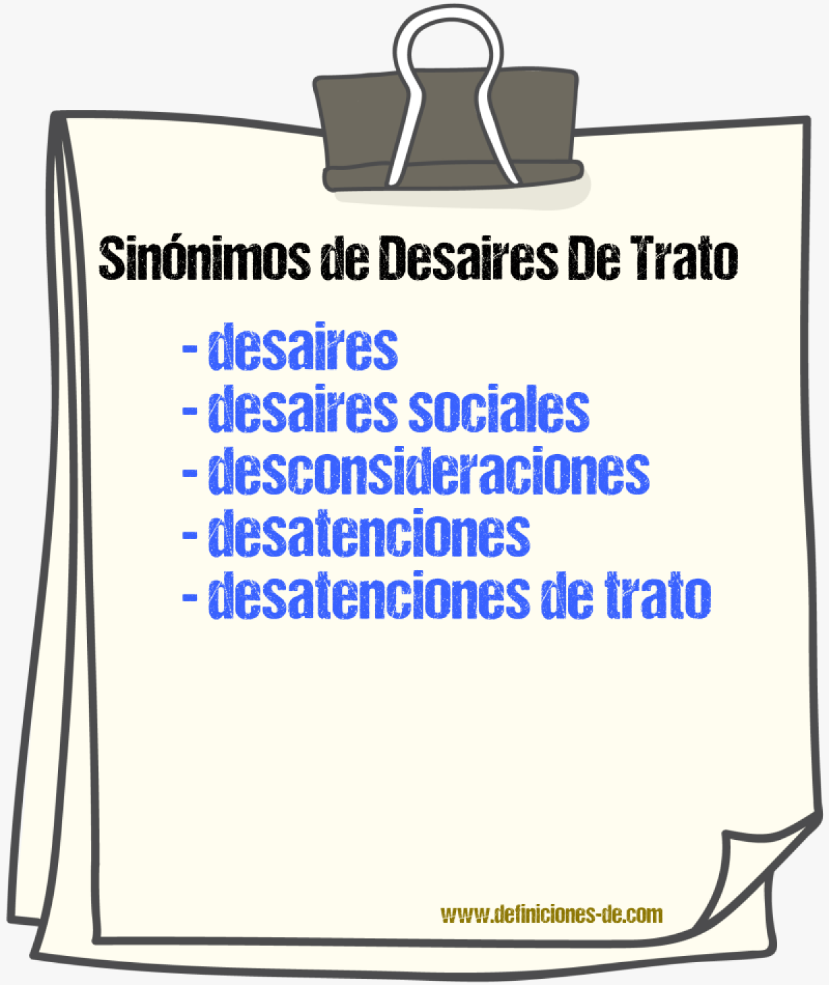 Sinónimos de desaires de trato