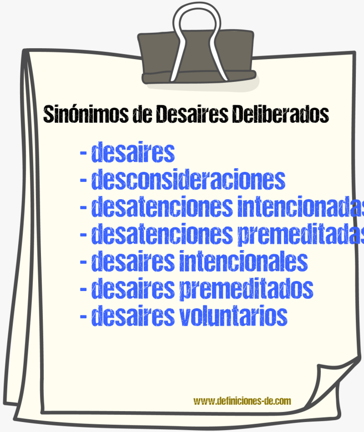 Sinónimos de desaires deliberados
