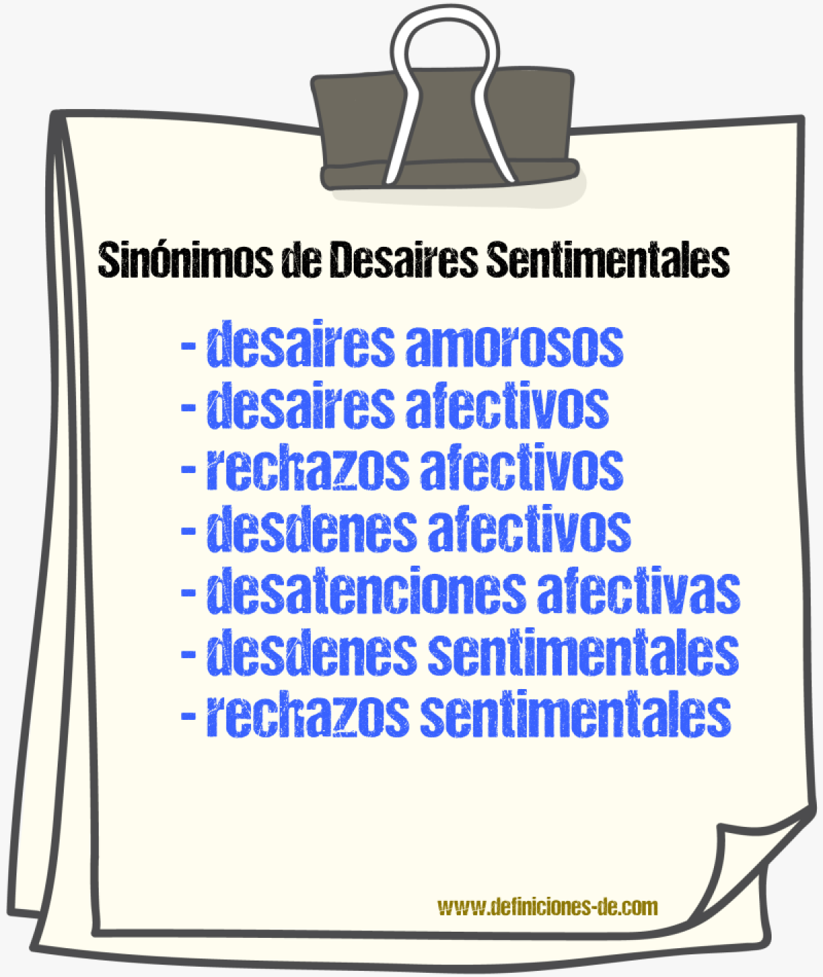 Sinónimos de desaires sentimentales