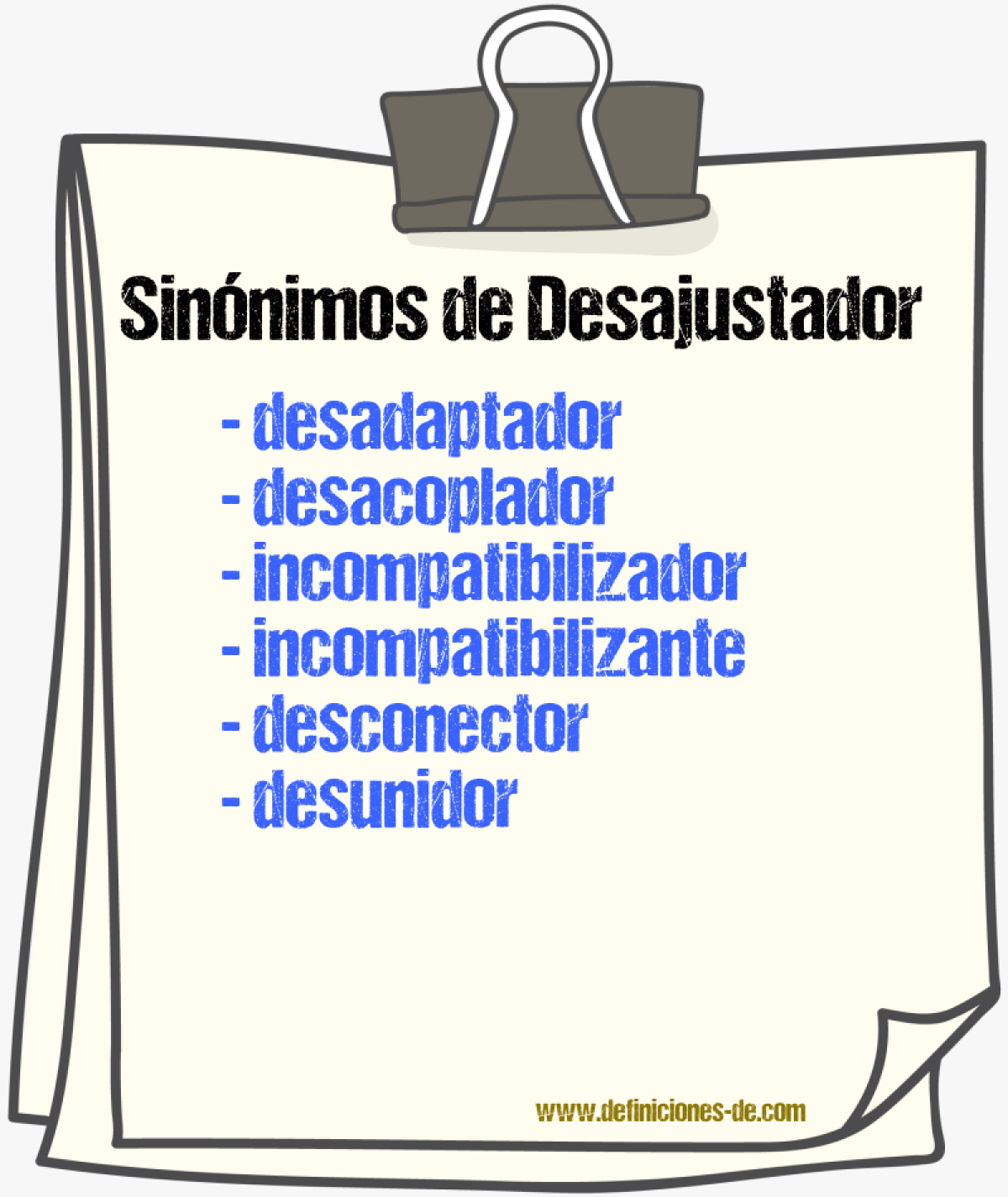 Sinónimos de desajustador