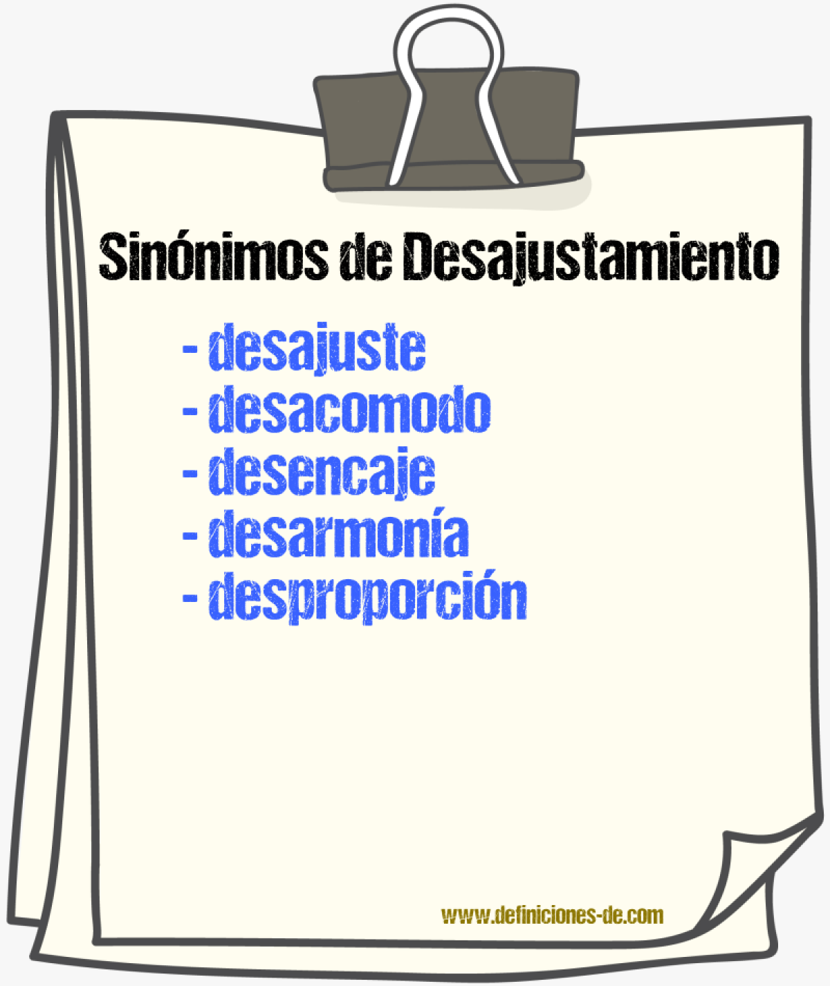 Sinónimos de desajustamiento