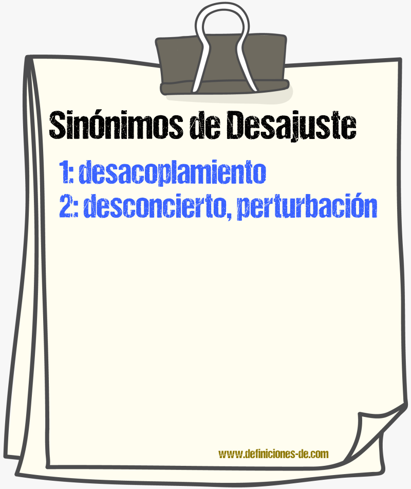 Sinnimos de desajuste