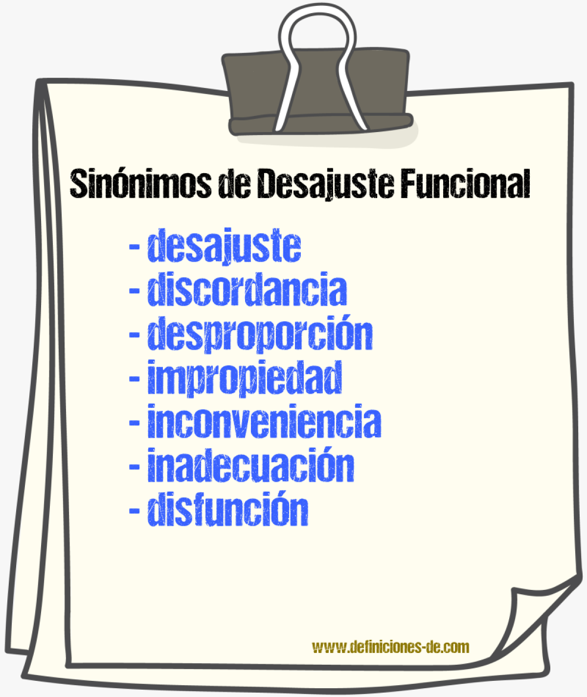 Sinónimos de desajuste funcional