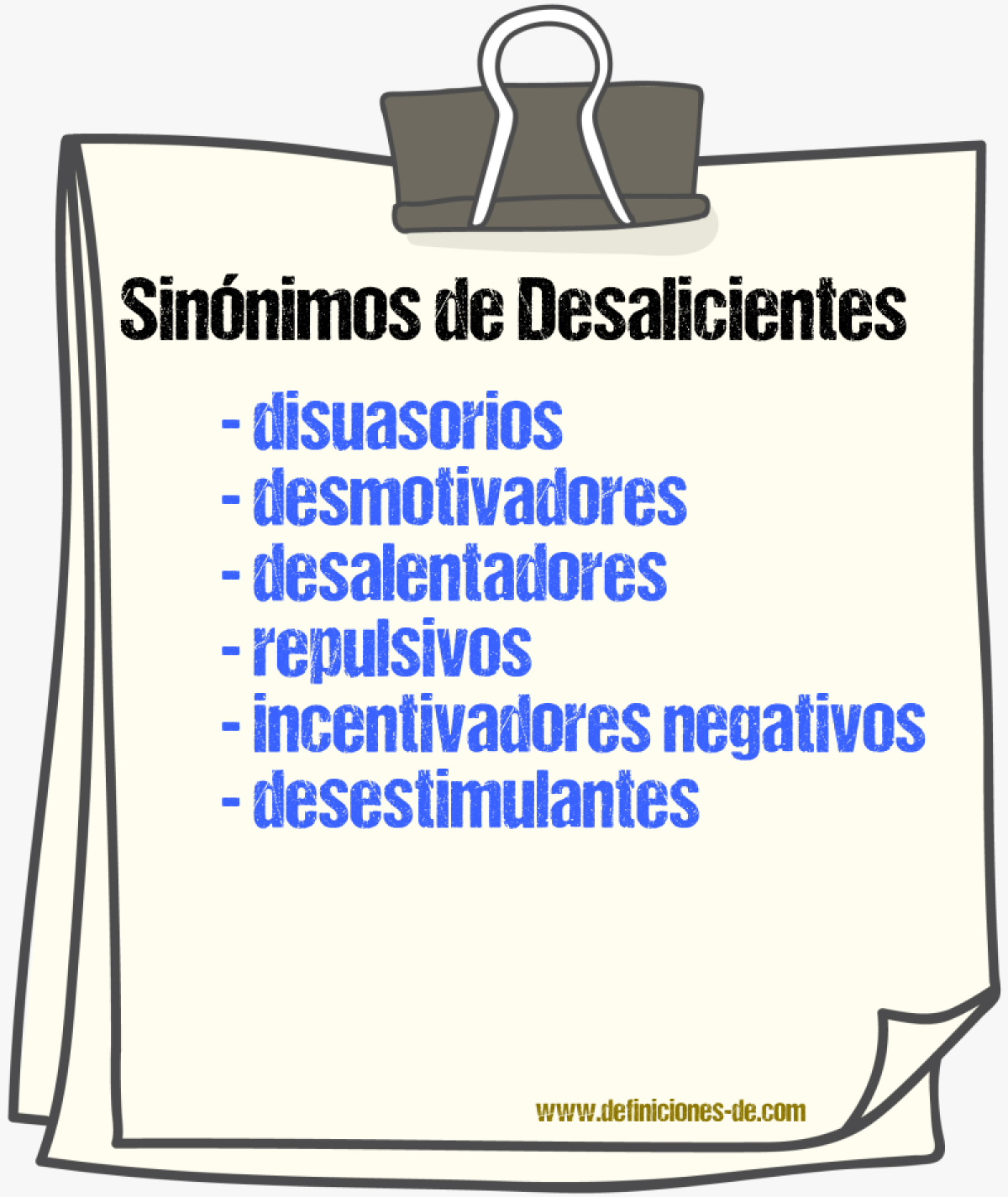 Sinónimos de desalicientes
