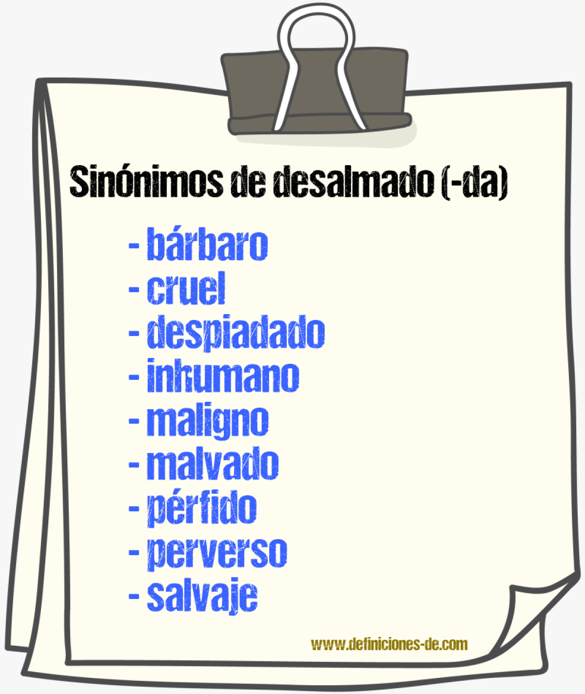 Sinnimos de desalmado