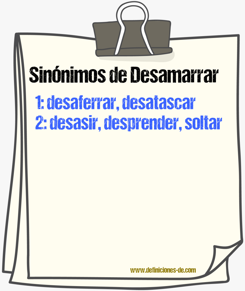 Sinnimos de desamarrar