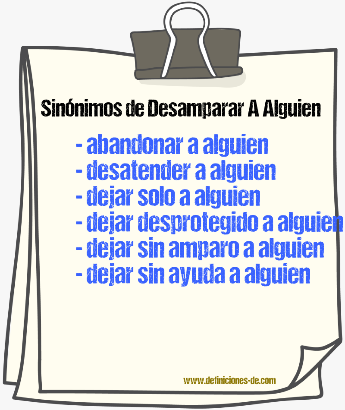 Sinónimos de desamparar a alguien