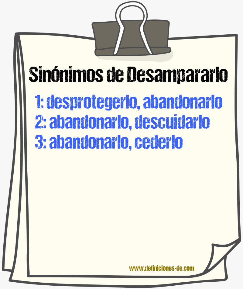 Sinónimos de desampararlo