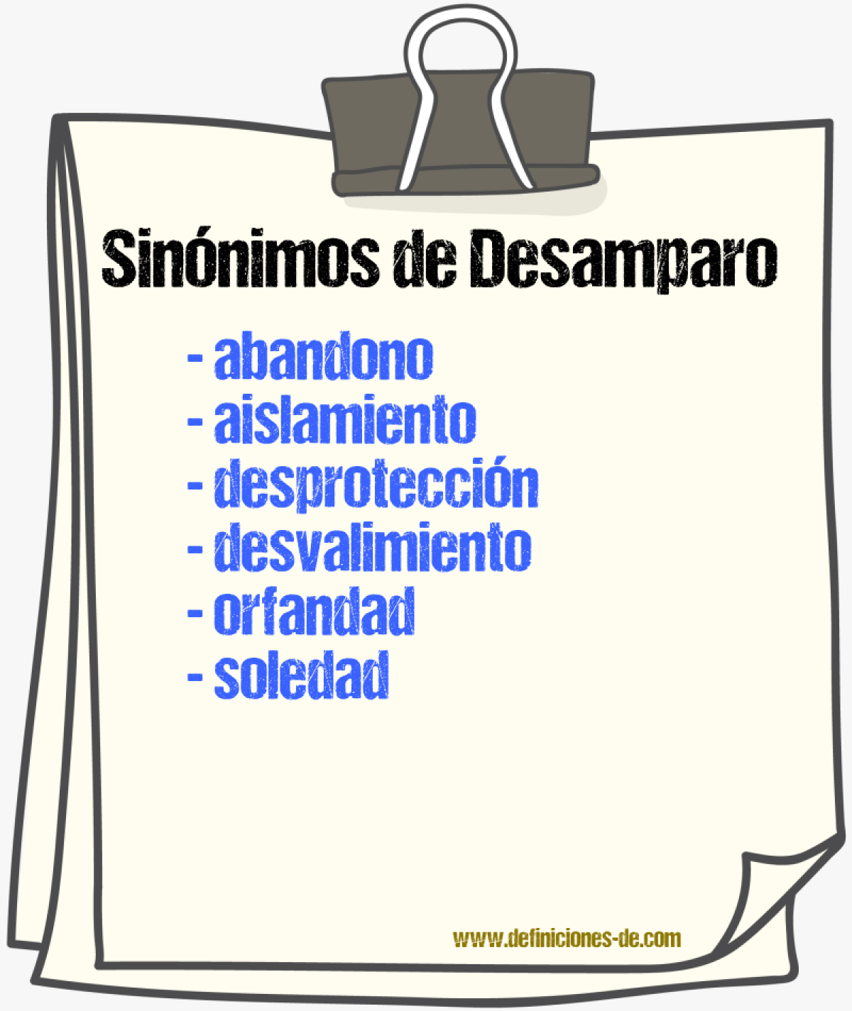 Sinnimos de desamparo