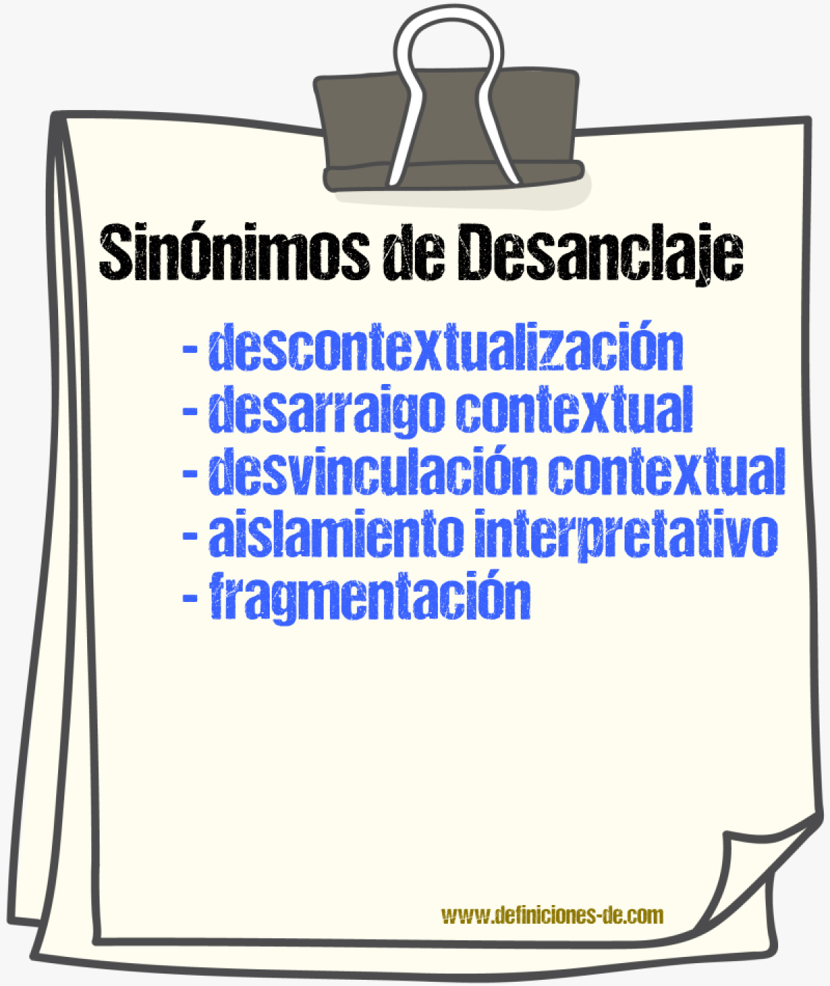 Sinónimos de desanclaje