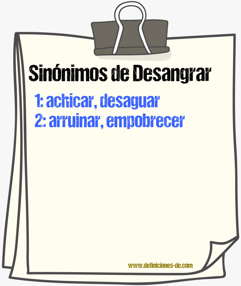 Sinnimos de desangrar