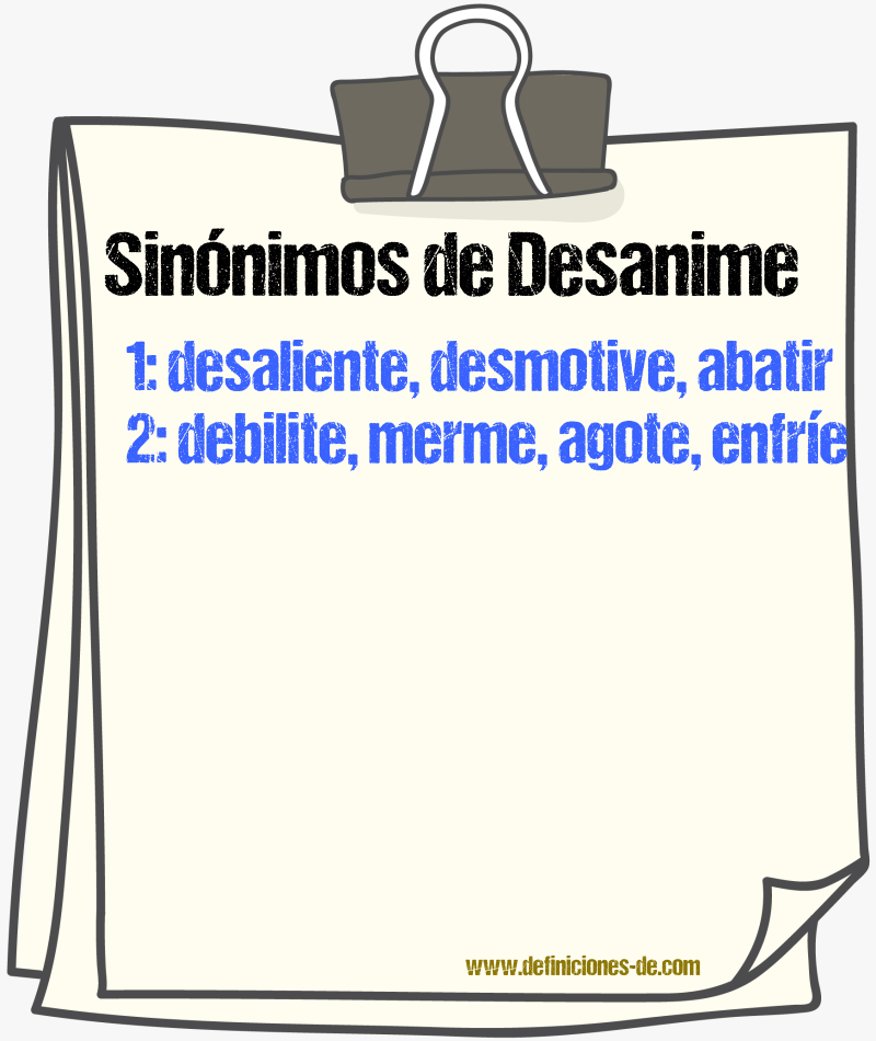 Sinónimos de desanime