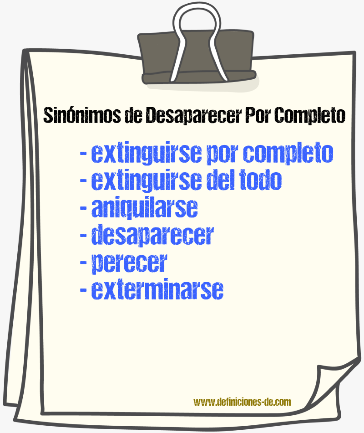Sinónimos de desaparecer por completo