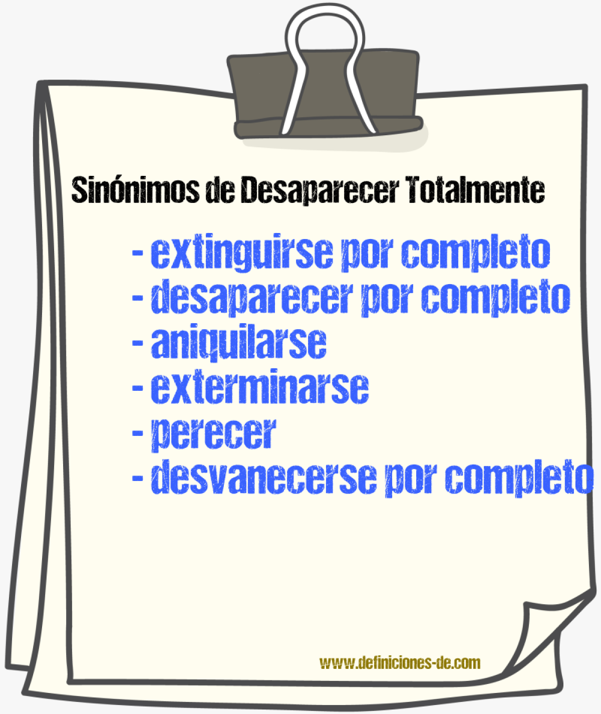 Sinónimos de desaparecer totalmente