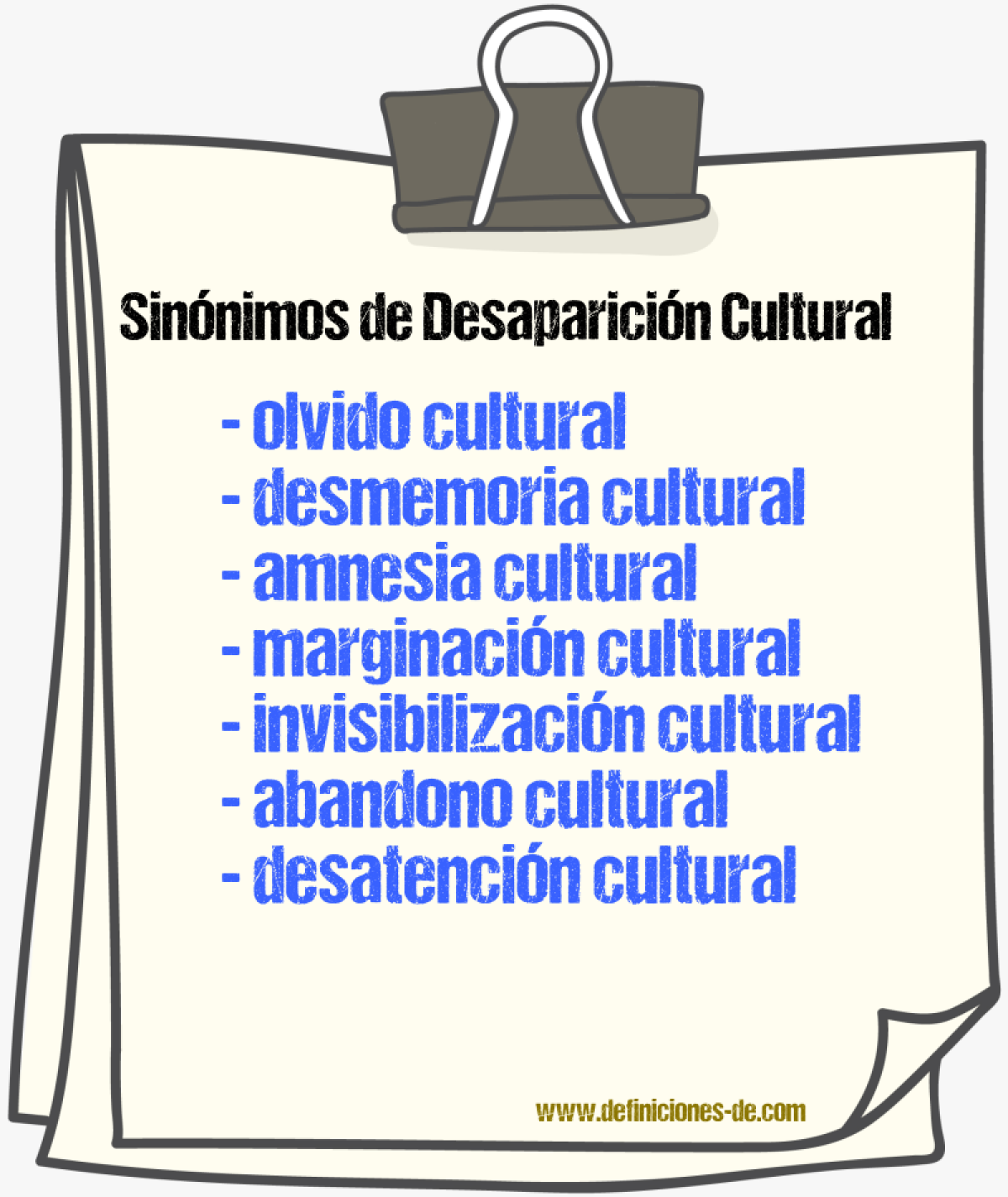 Sinónimos de desaparición cultural