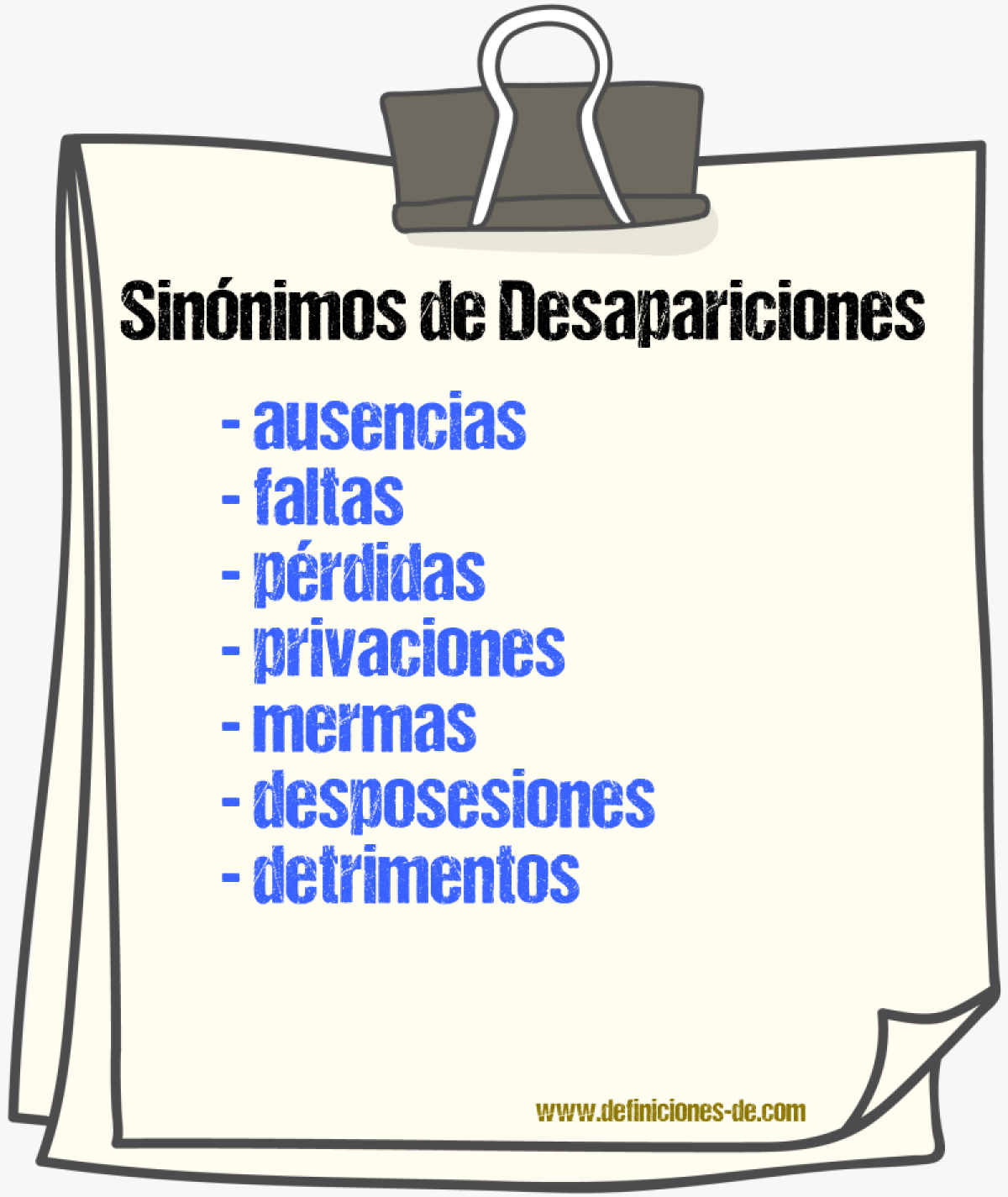 Sinónimos de desapariciones