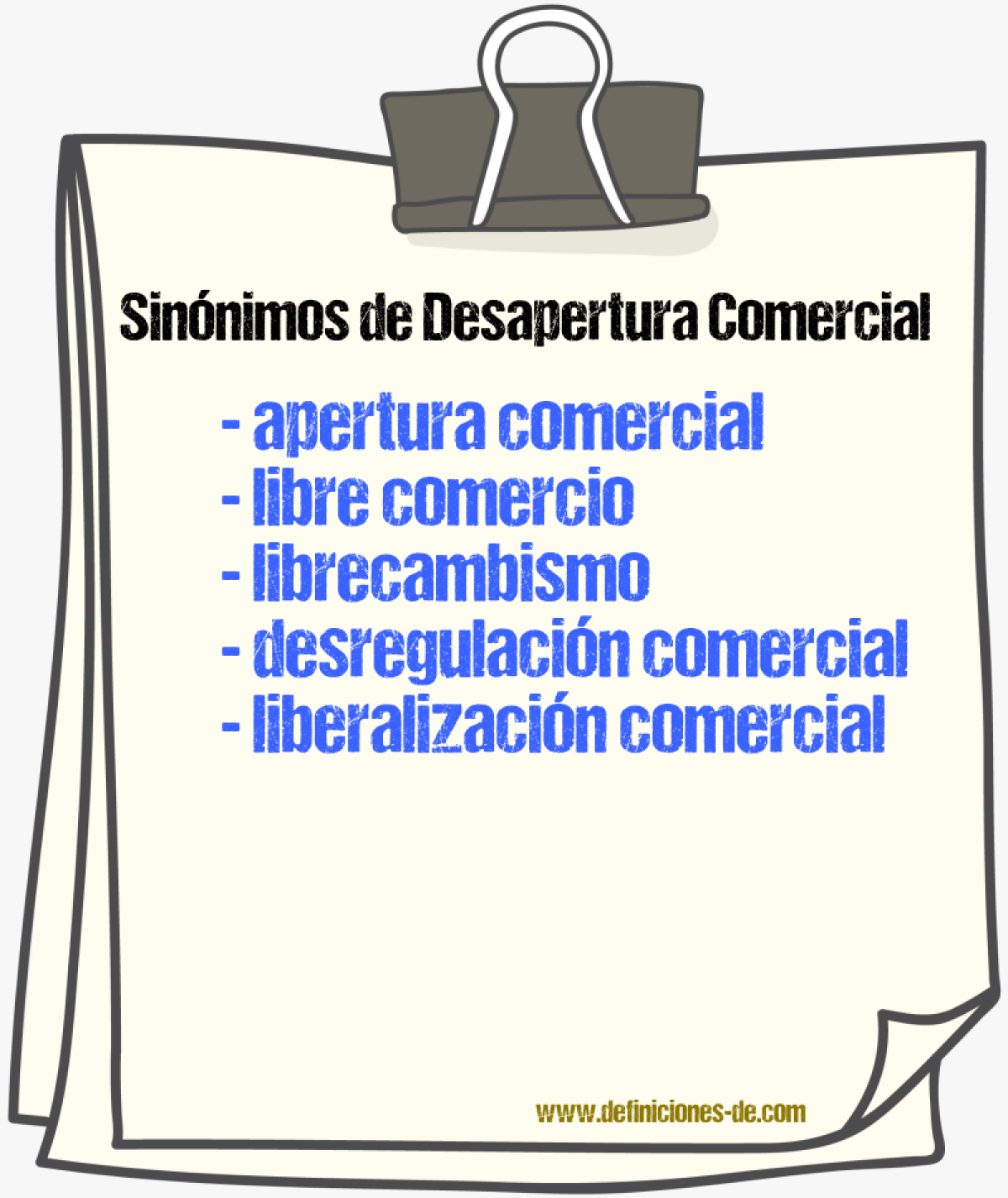 Sinónimos de desapertura comercial