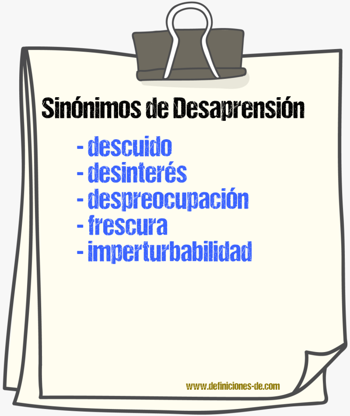 Sinnimos de desaprensin