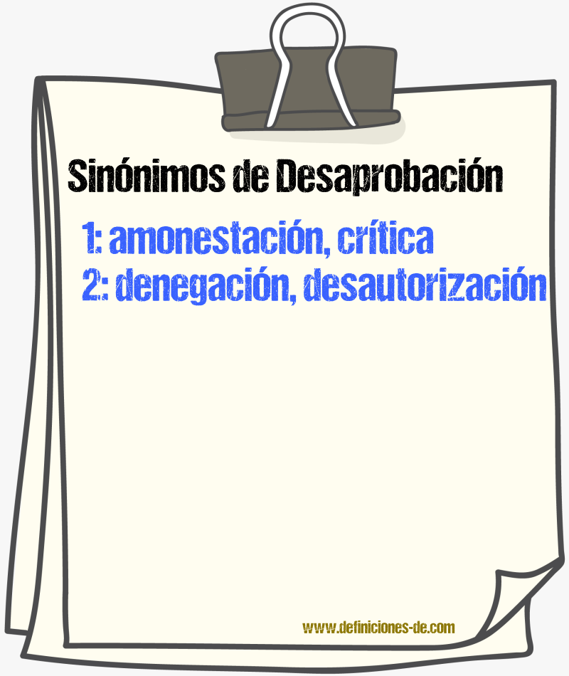 Sinnimos de desaprobacin