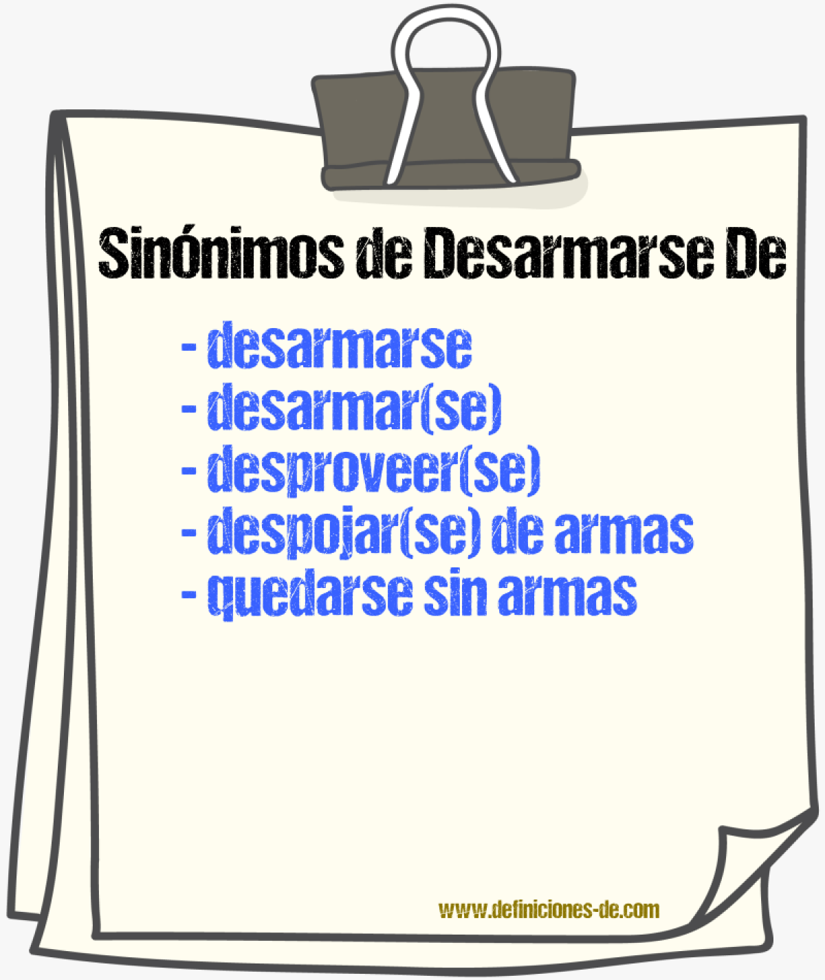 Sinónimos de desarmarse de