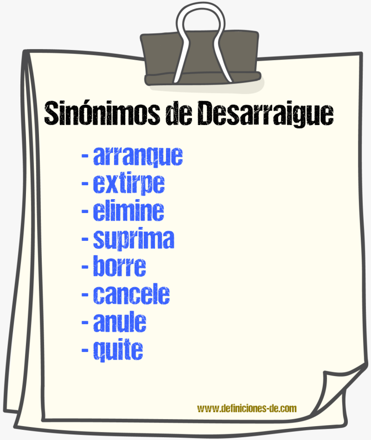 Sinónimos de desarraigue