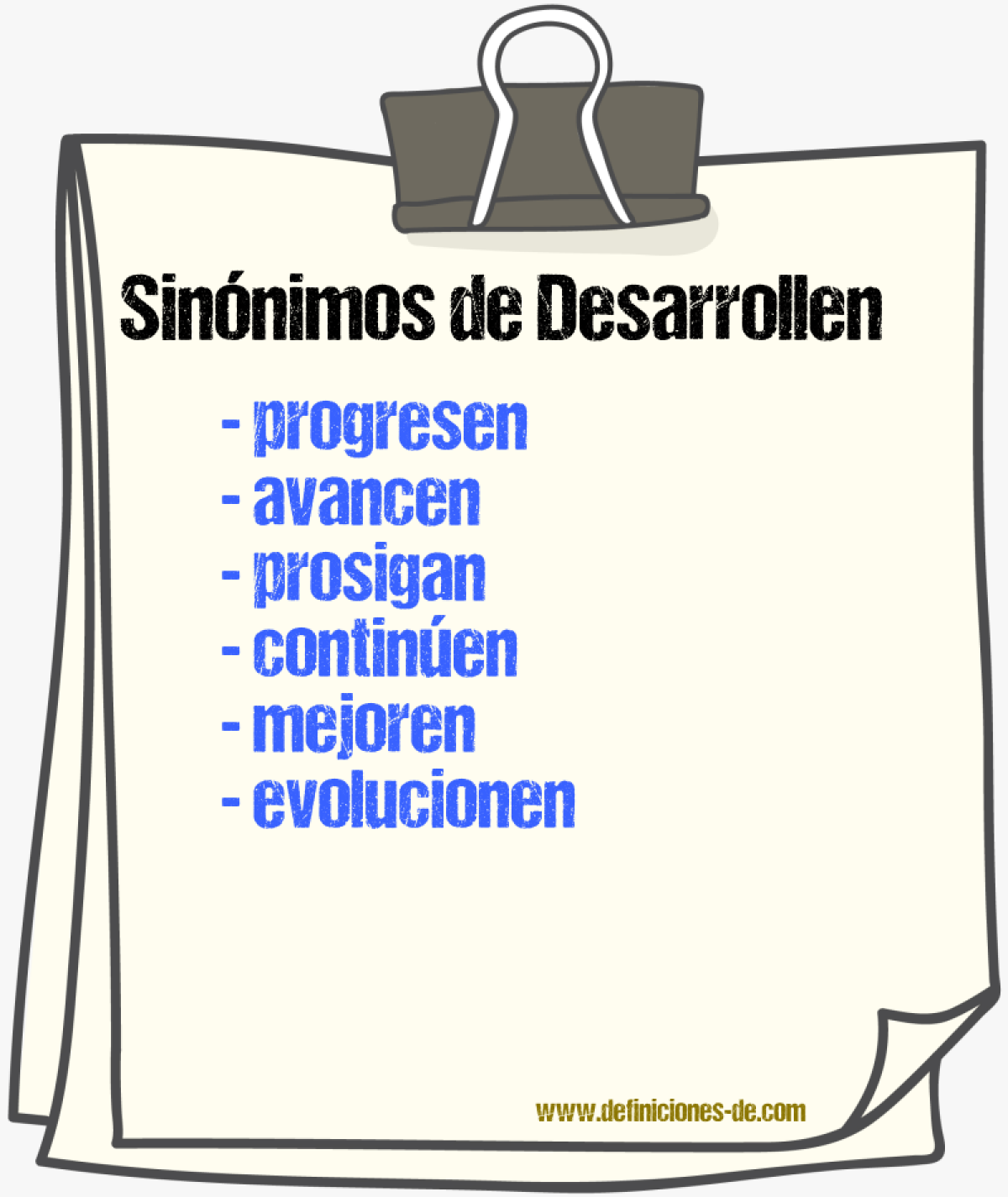 Sinónimos de desarrollen
