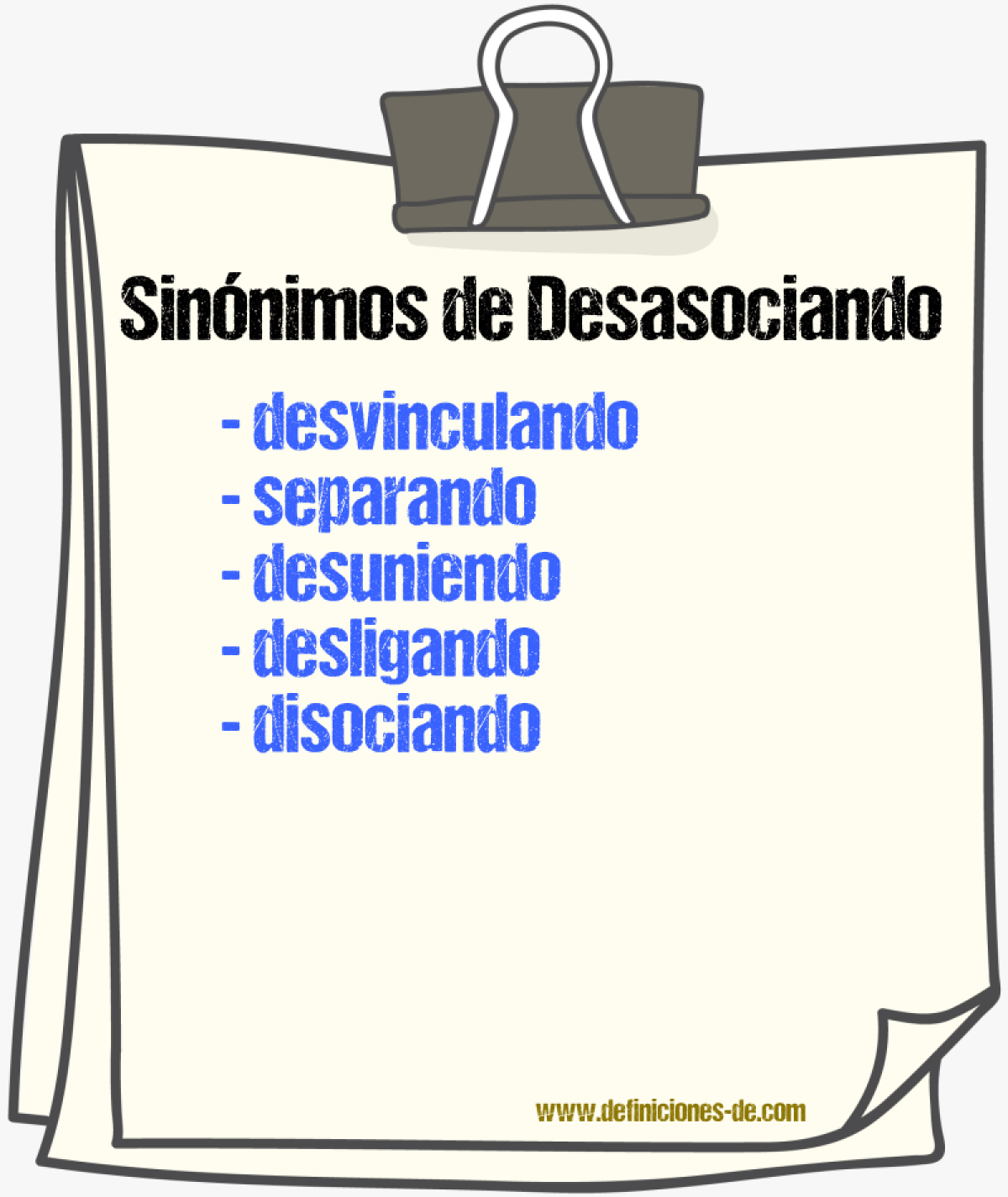 Sinónimos de desasociando