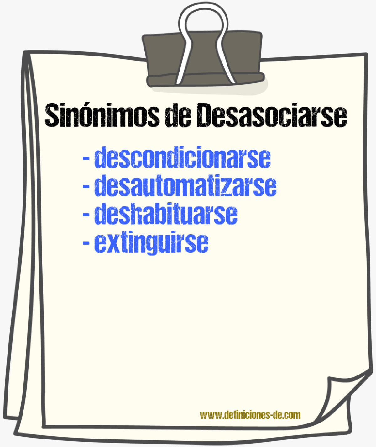 Sinónimos de desasociarse