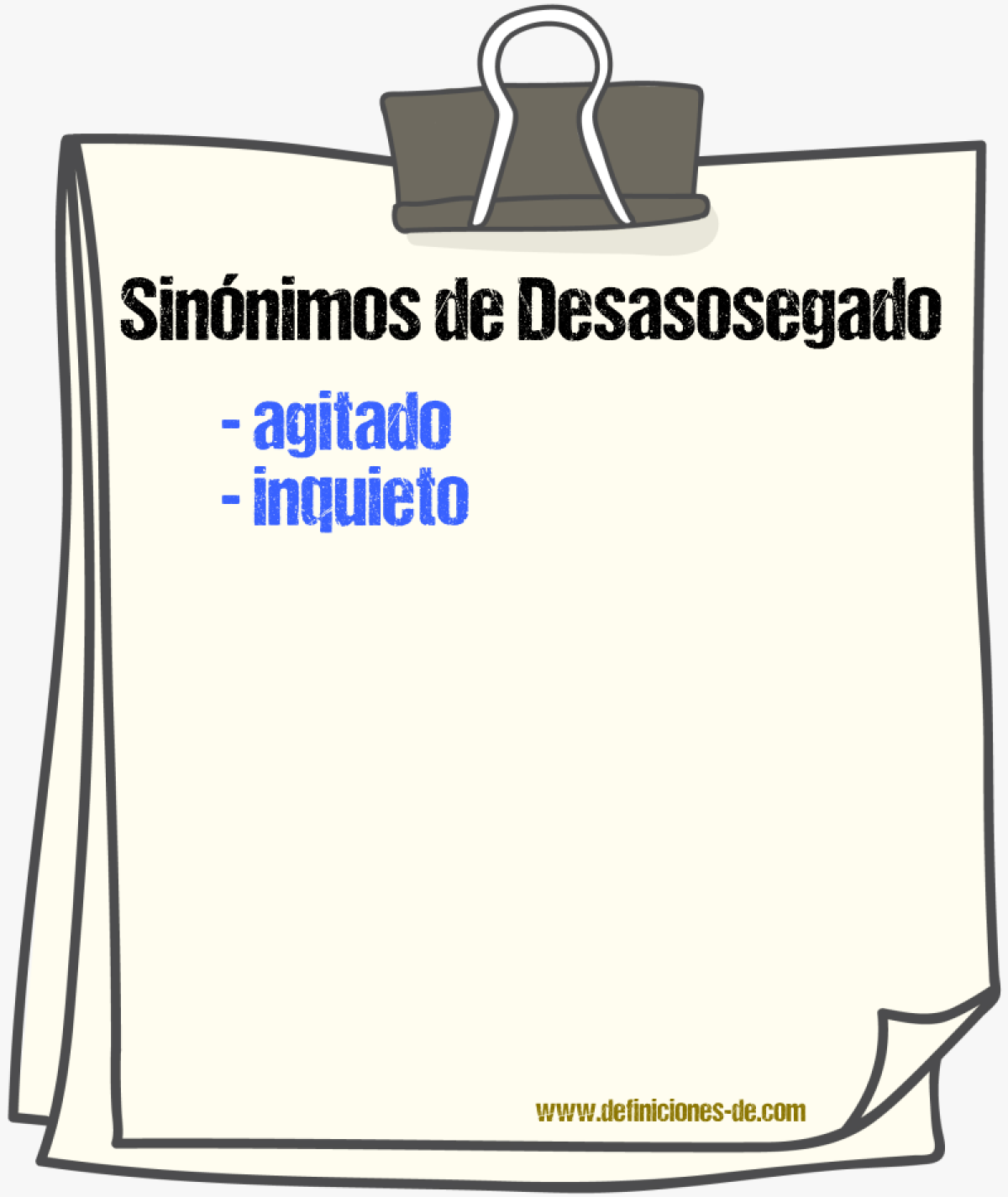 Sinnimos de desasosegado