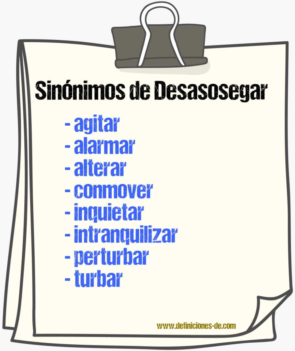 Sinnimos de desasosegar