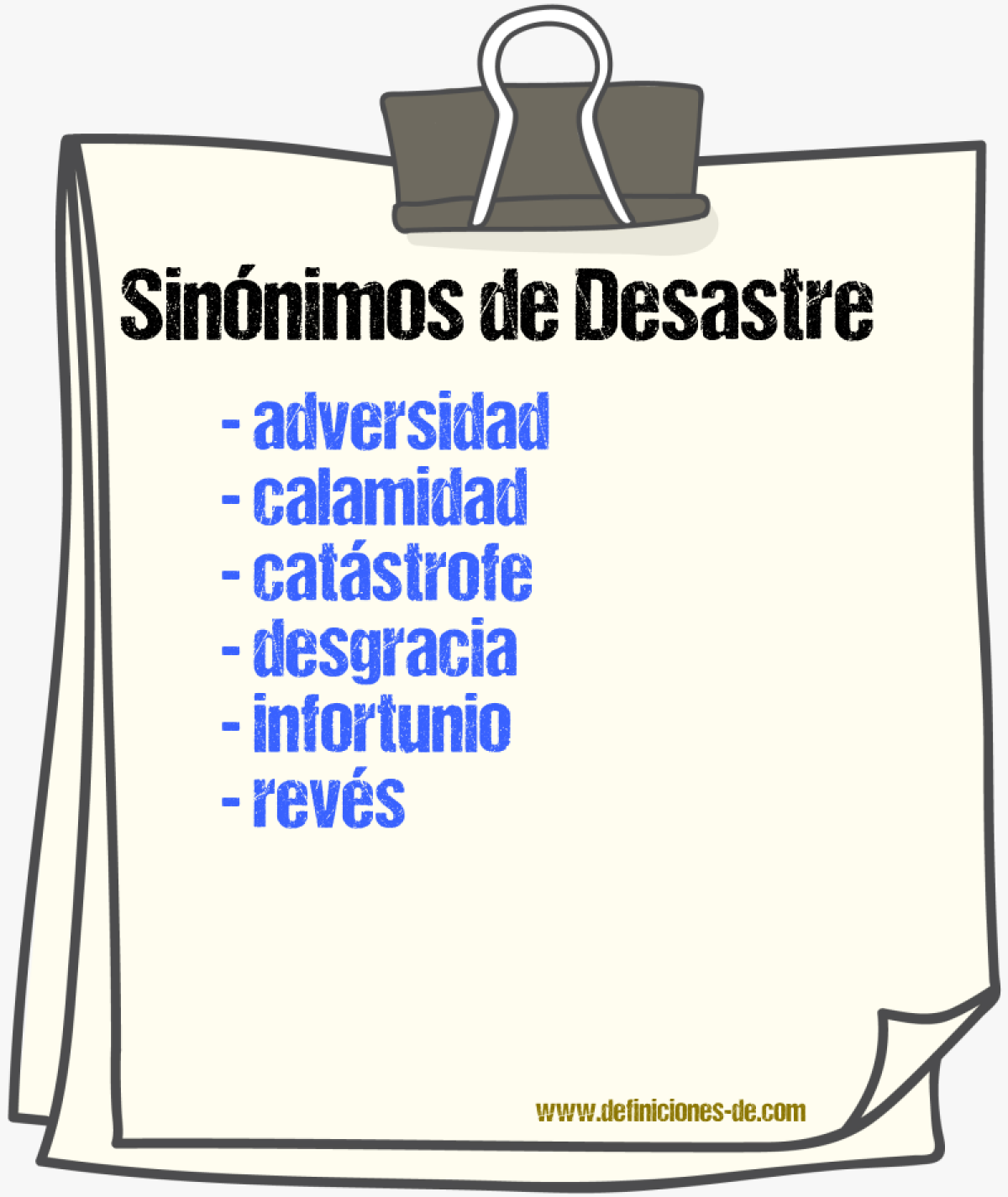 Sinnimos de desastre