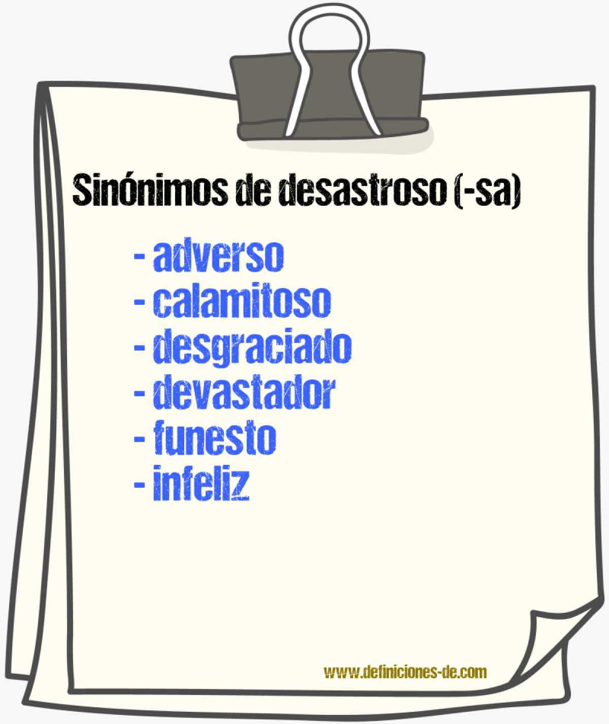 Sinnimos de desastroso