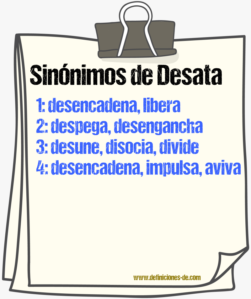 Sinónimos de desata