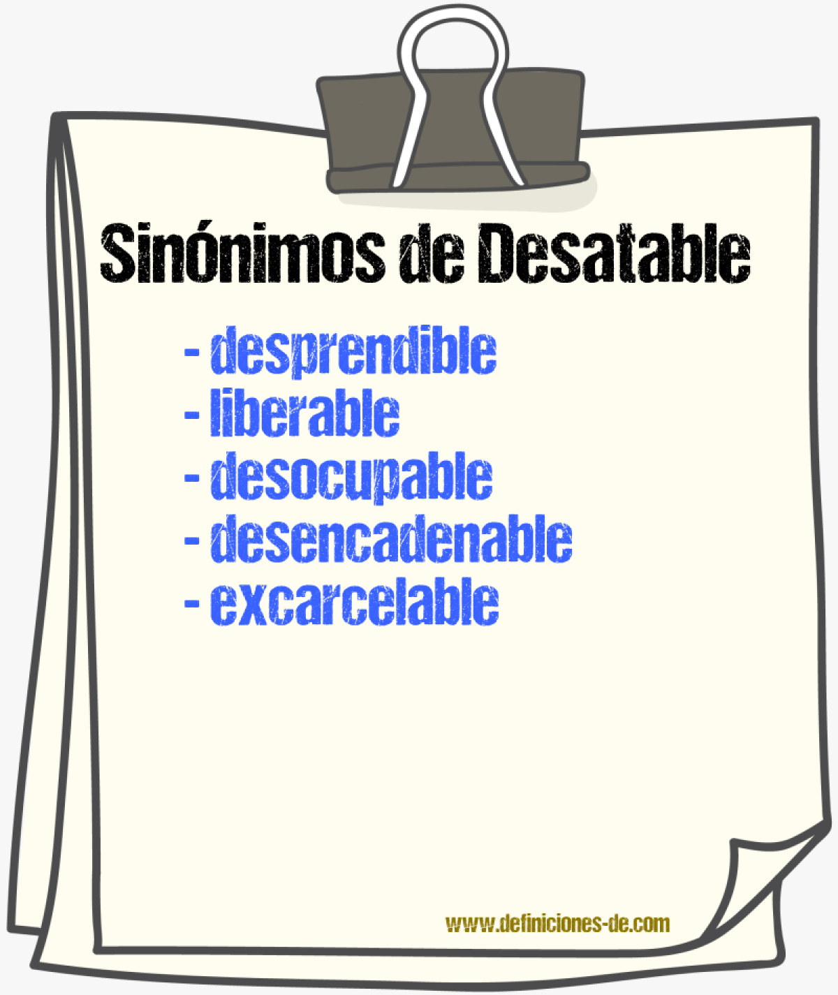 Sinónimos de desatable