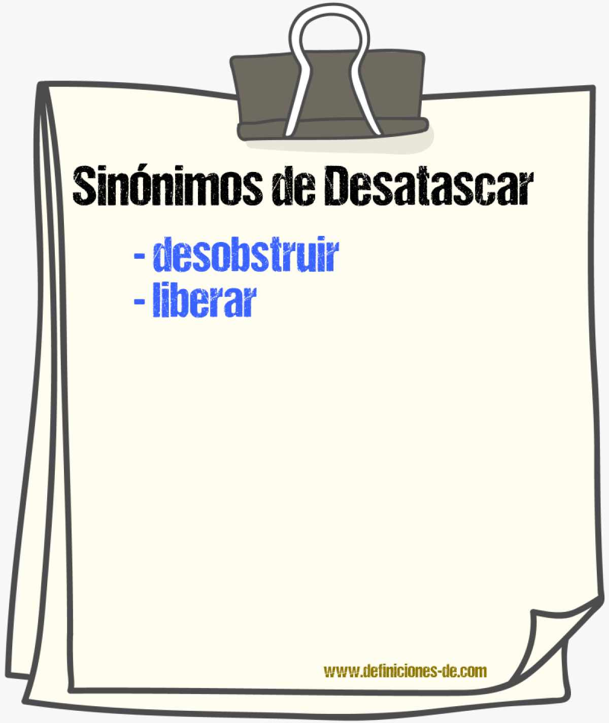 Sinnimos de desatascar