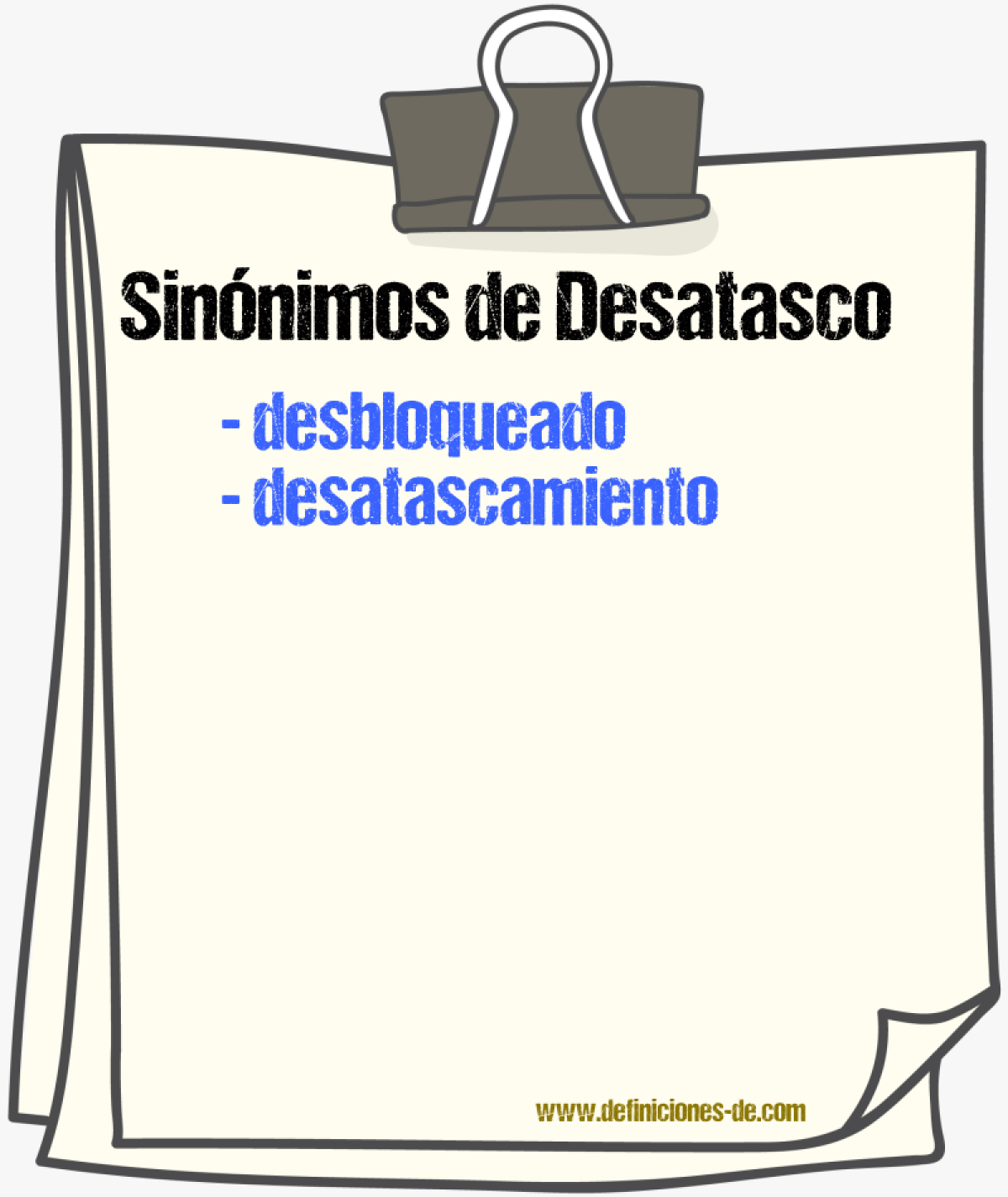 Sinnimos de desatasco