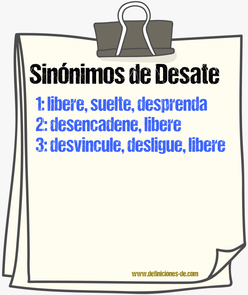 Sinónimos de desate