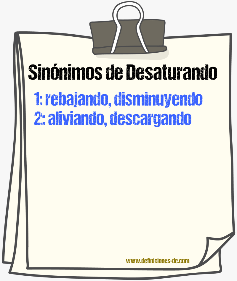 Sinónimos de desaturando