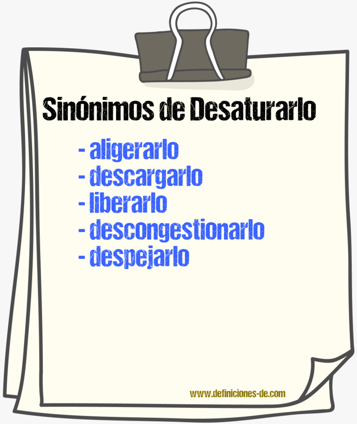 Sinónimos de desaturarlo