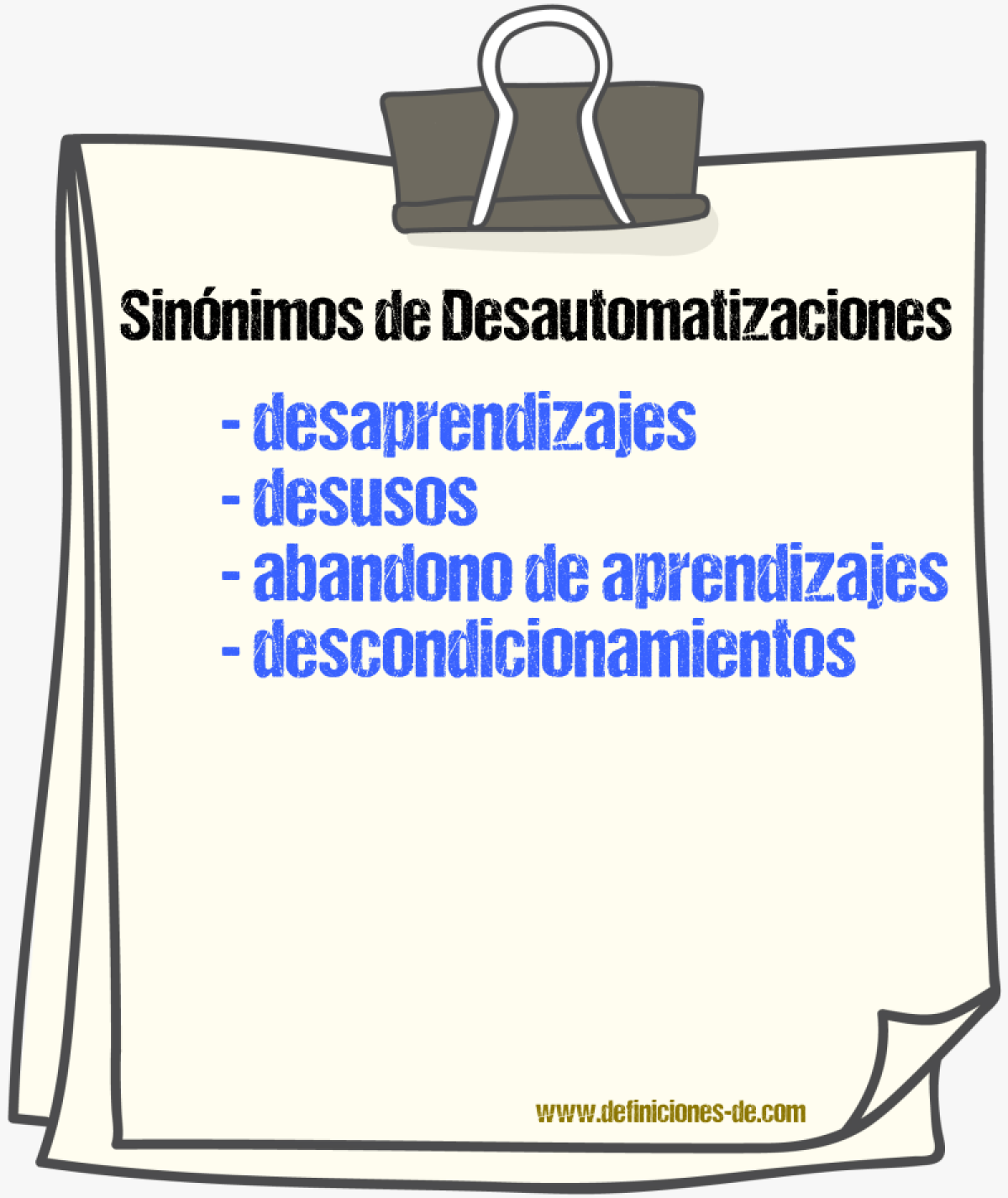 Sinónimos de desautomatizaciones