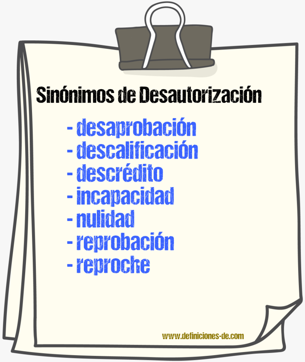 Sinnimos de desautorizacin