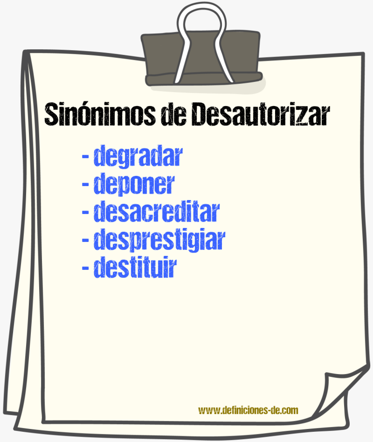 Sinnimos de desautorizar