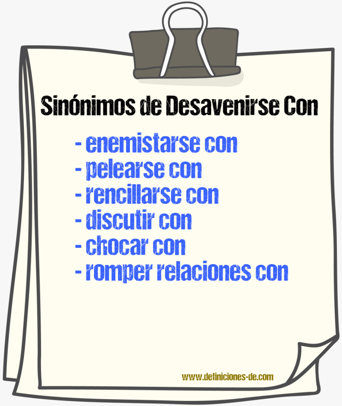 Sinónimos de desavenirse con