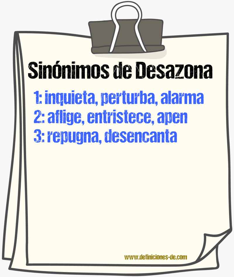 Sinónimos de desazona
