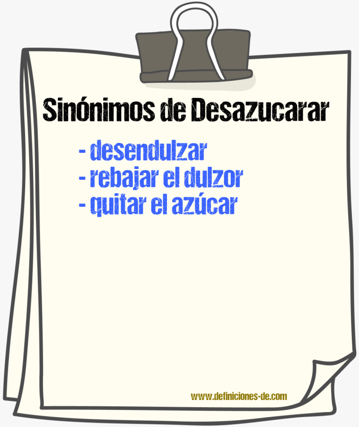 Sinónimos de desazucarar