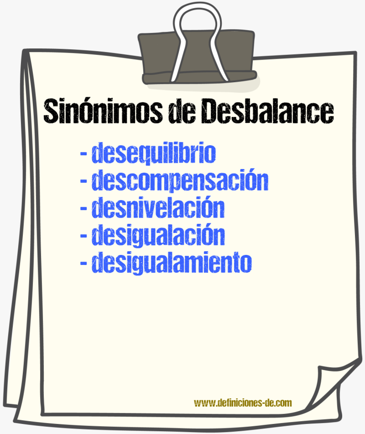 Sinónimos de desbalance