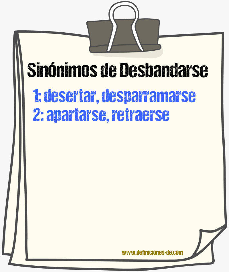 Sinnimos de desbandarse