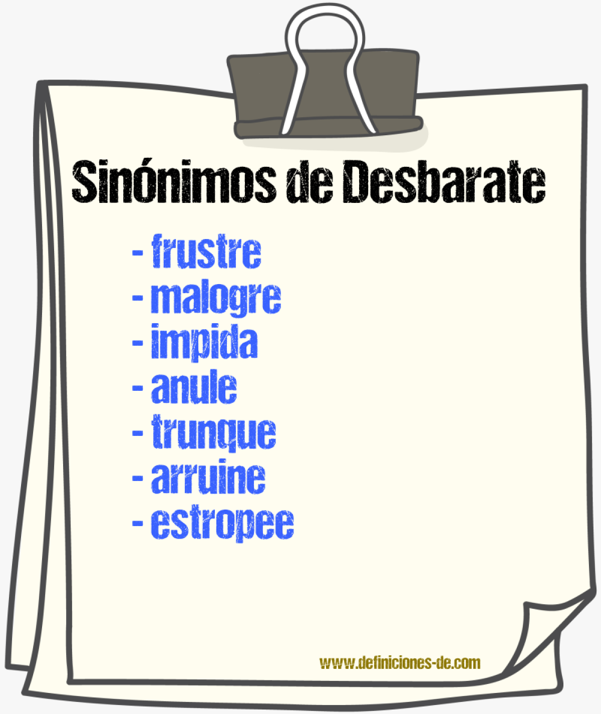 Sinónimos de desbarate