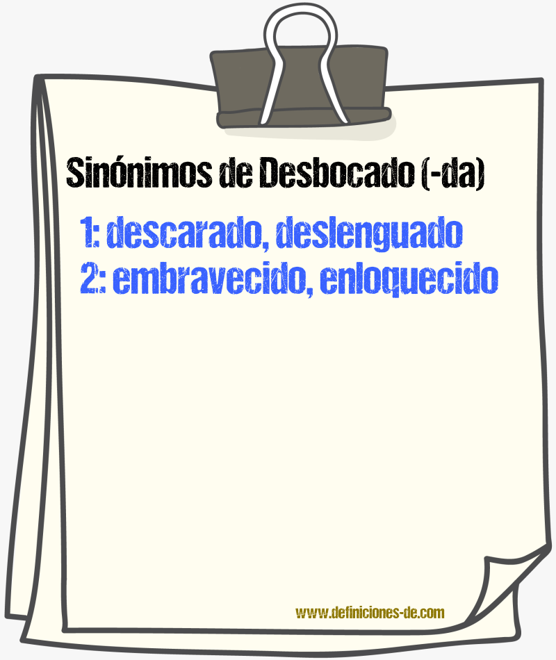 Sinnimos de desbocado