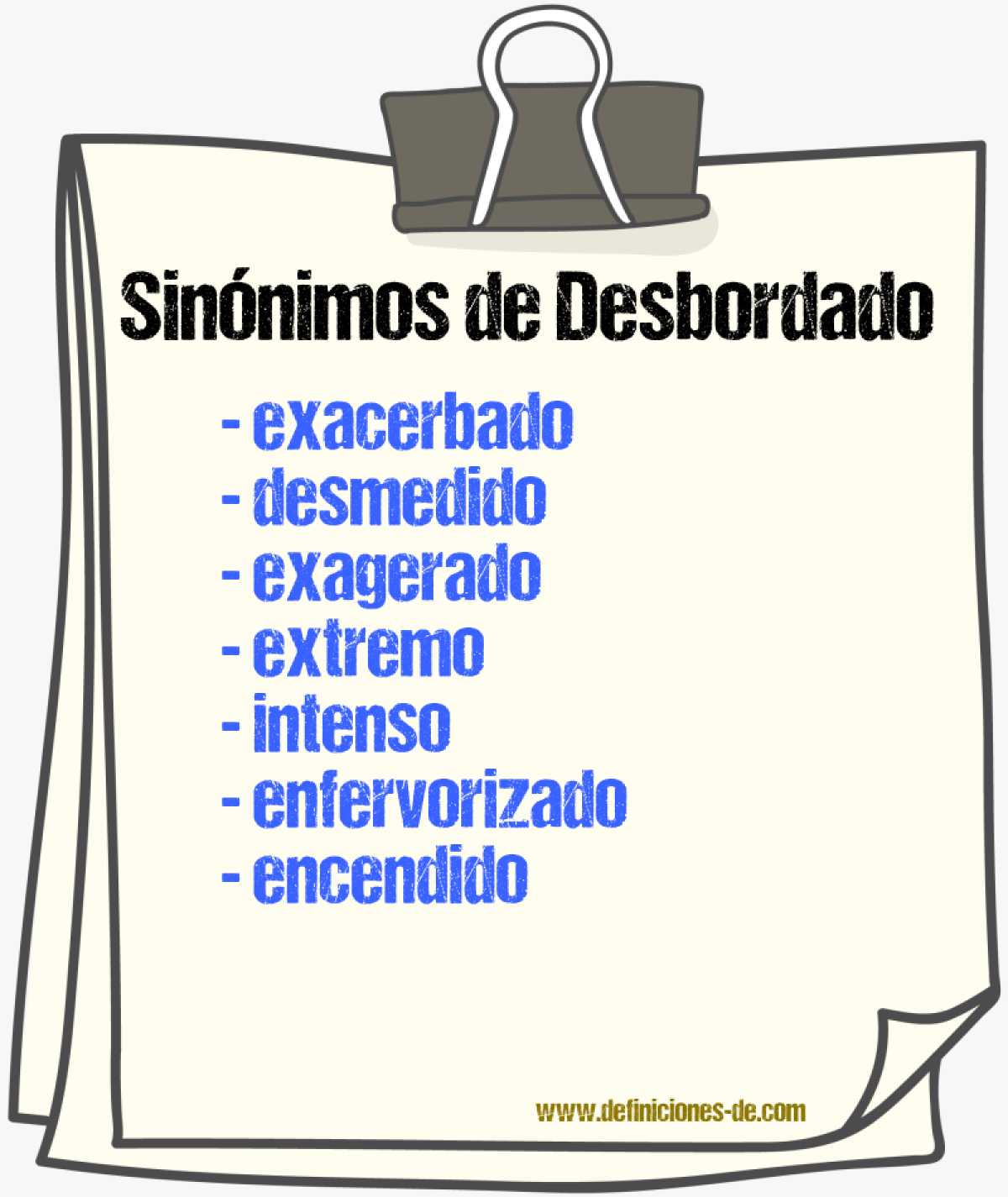 Sinónimos de desbordado